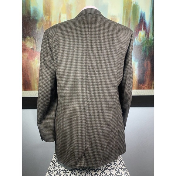 42L Bartorelli Napoli Minicheck‎ Olive Blazer - Suit Jacket - Picture 7 of 11